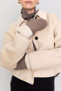 Nia Mittens - Dark Taupe Suede
