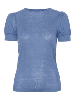 Madeleine Linen Tee - Jeans Blue