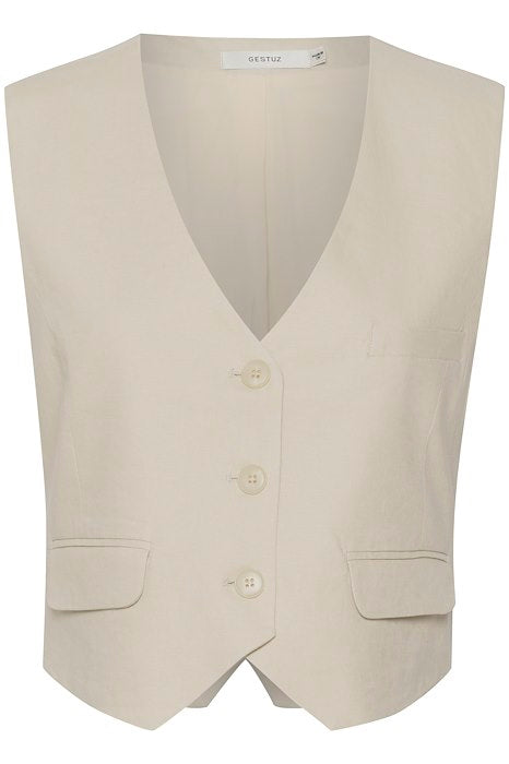 LizaGZ Linen Waistcoat - Ancient Scroll