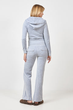 Robertson Classic Velour Zip Hoodie - Silver Marl