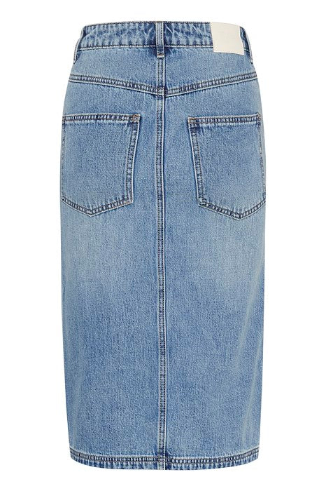 Gestuz GZlayza Pennskjol - Mid Blue Vintage Wash