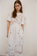 Edwina Embroidery S/Slv Dress - White