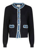 Zelma Knit Denim Kofta - Navy