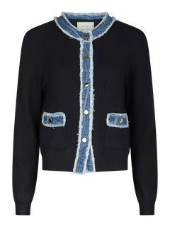 Zelma Knit Denim Cardigan - Navy