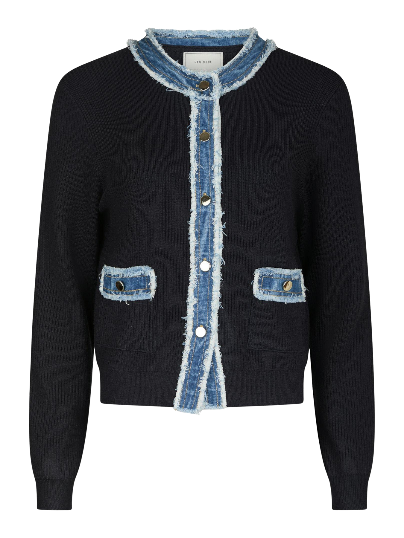 Zelma Knit Denim Kofta - Navy