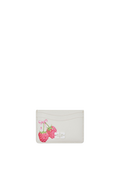 Bou Korthållare med Flap Raspberry Print - Egret
