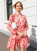 Alia Dress - Coral Garden Linen