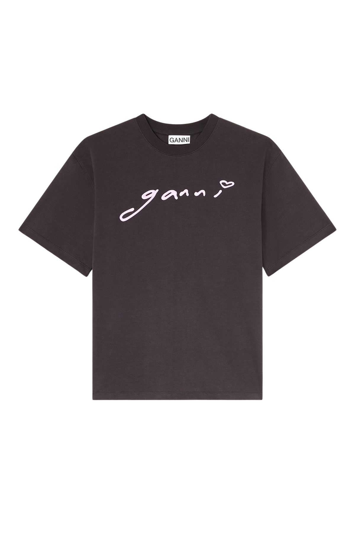 Heavy Cotton Jersey Relaxed Fit Ganni - Phantom