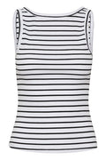 Gestuz Drewgz SL Reversible Stripe Top - Bright White Black Stripe