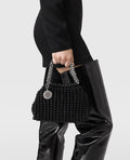 Falabella Popcorn Drawstring Crossbody Bag - Svart