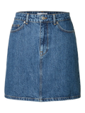 Harper HW Short Skirt - Medium Blue Denim