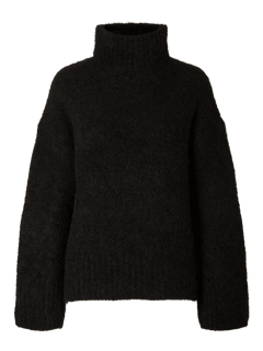 Gabriella Ls Knit High Neck - Black