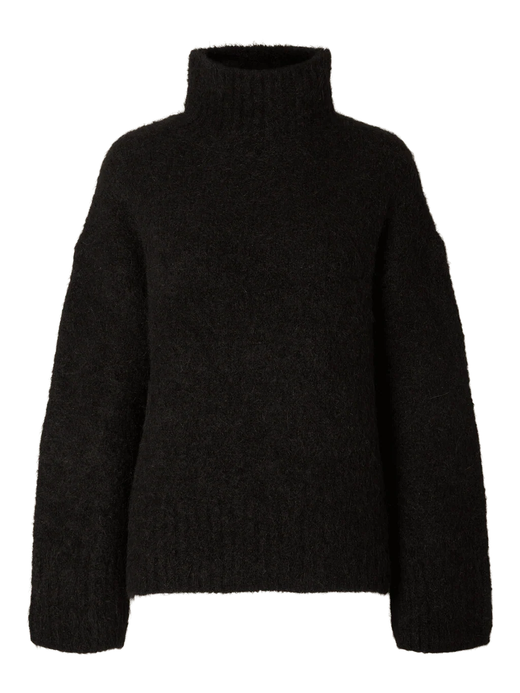 Gabriella Ls Knit High Neck - Svart