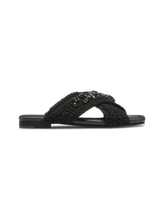 Woven Crossed Stones - Black