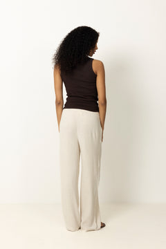 Viva-Gulia HW Long Linen Pant - Sandshell