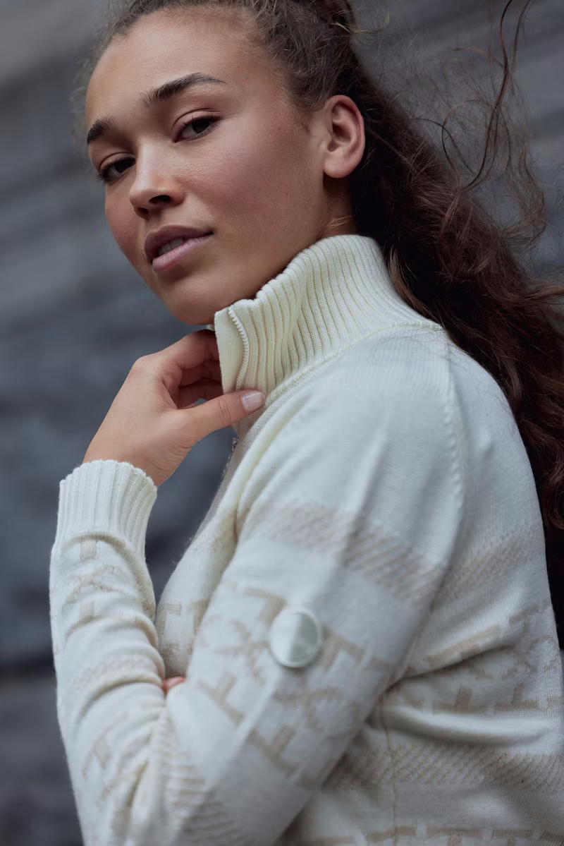 Dalsbygda Woolmix Halfzip-tröja - Tofu White