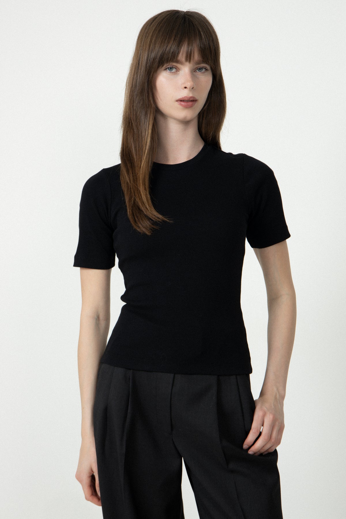 Pippa Rib Tee - Svart