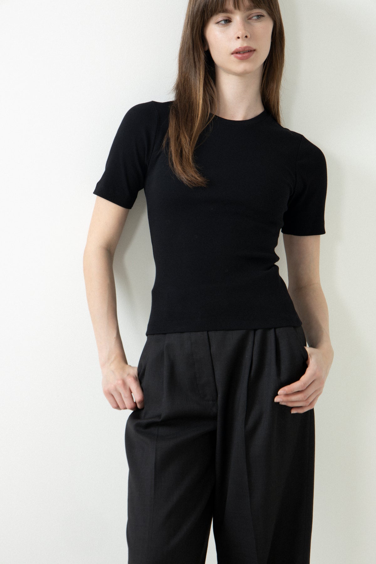 Pippa Rib Tee - Svart