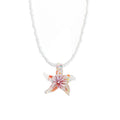 Serafina - Glass Starfish Necklace Stainless Steel - Purple