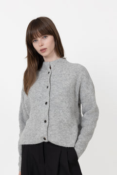 AlphaGZ Short Cardigan - Light Grey Melange