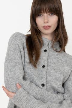 AlphaGZ Short Cardigan - Light Grey Melange