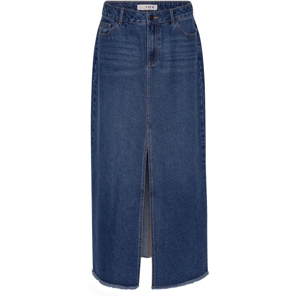Sean Denim Long Skirt -  Denim Blue