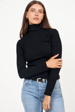 Petra Rib Turtleneck - Black