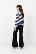 Essential Ls Striped Boxy Tee - Dark Sapphire/Bright White