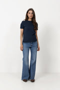 Myessential Ss O-Neck Tee - Dark Sapphire