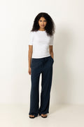 Viva-Gulia Hw Long Linen Pant - Dark Sapphire