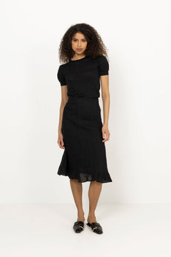 Franca Linen Skirt - Black