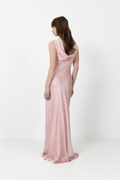Leah Cowl Satin Maxi Dress - Blush