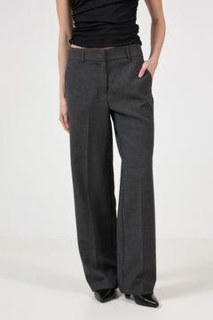 Rita Mw Wide Pant - Dark Grey Melange