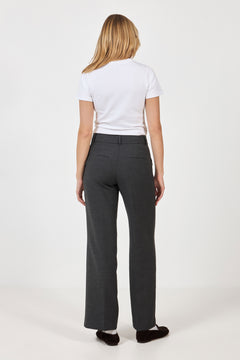 Rita Mw Wide Pant - Dark Grey Melange