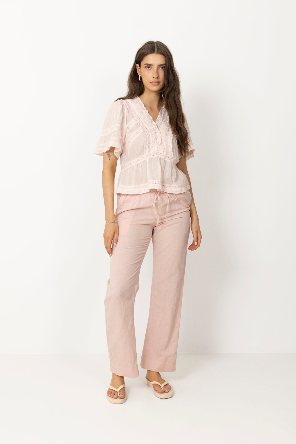 Sonar Linen Pants - Rose Smoke