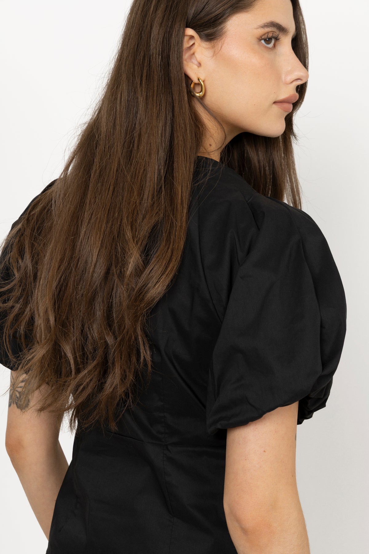 Irina Poplin Blus - Svart