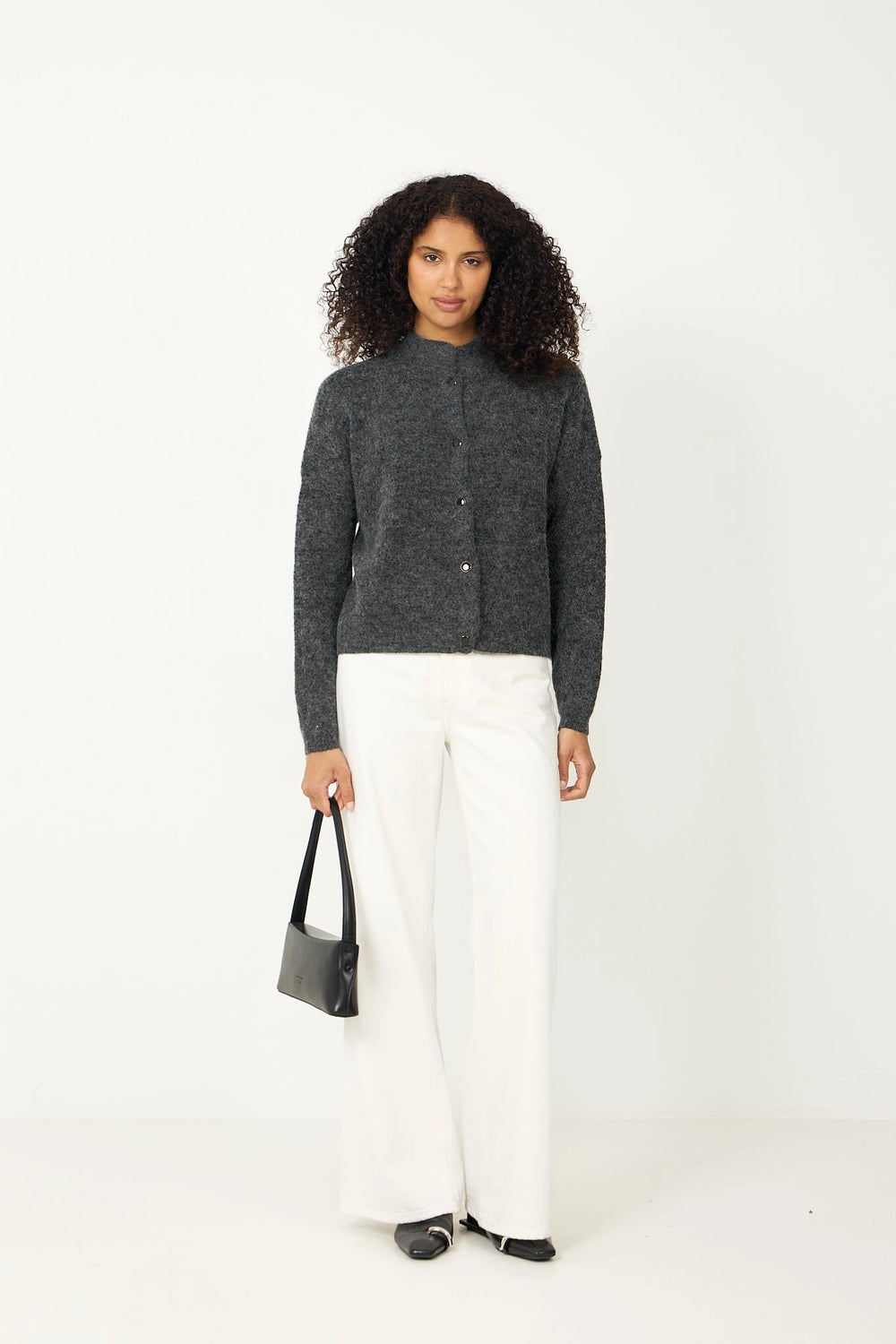 AlphaGZ Short Cardigan - Charcoal Melange