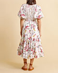 Cotton Slub Midi Dress - Rose Bouquet