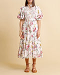 Cotton Slub Midi Dress - Rose Bouquet