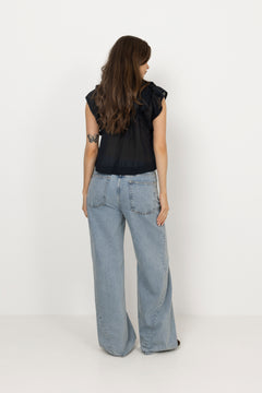 Jayla S Voile Top - Navy