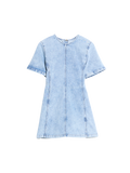 Short Denim Dress - Blue Washed
