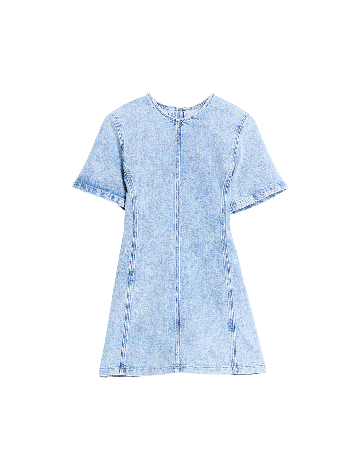 Short Denim Dress - Blue Washed