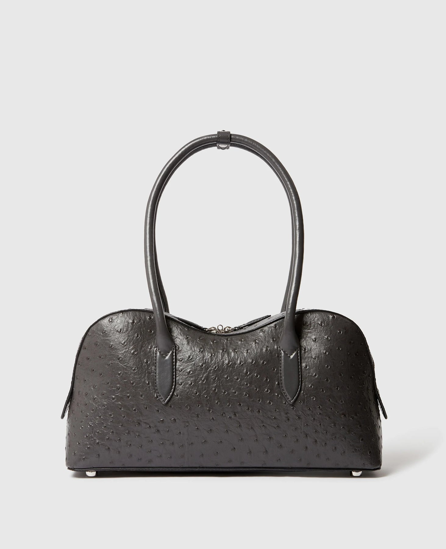 Ryder Ostrich Shoulder Bag - Slate