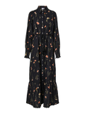 Yassomelli Ls Long Shirt Dress - Ex - Svart Blommönster