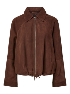 Yasnoel Suede Leather Bomber Jacket - Ex - Pinecone