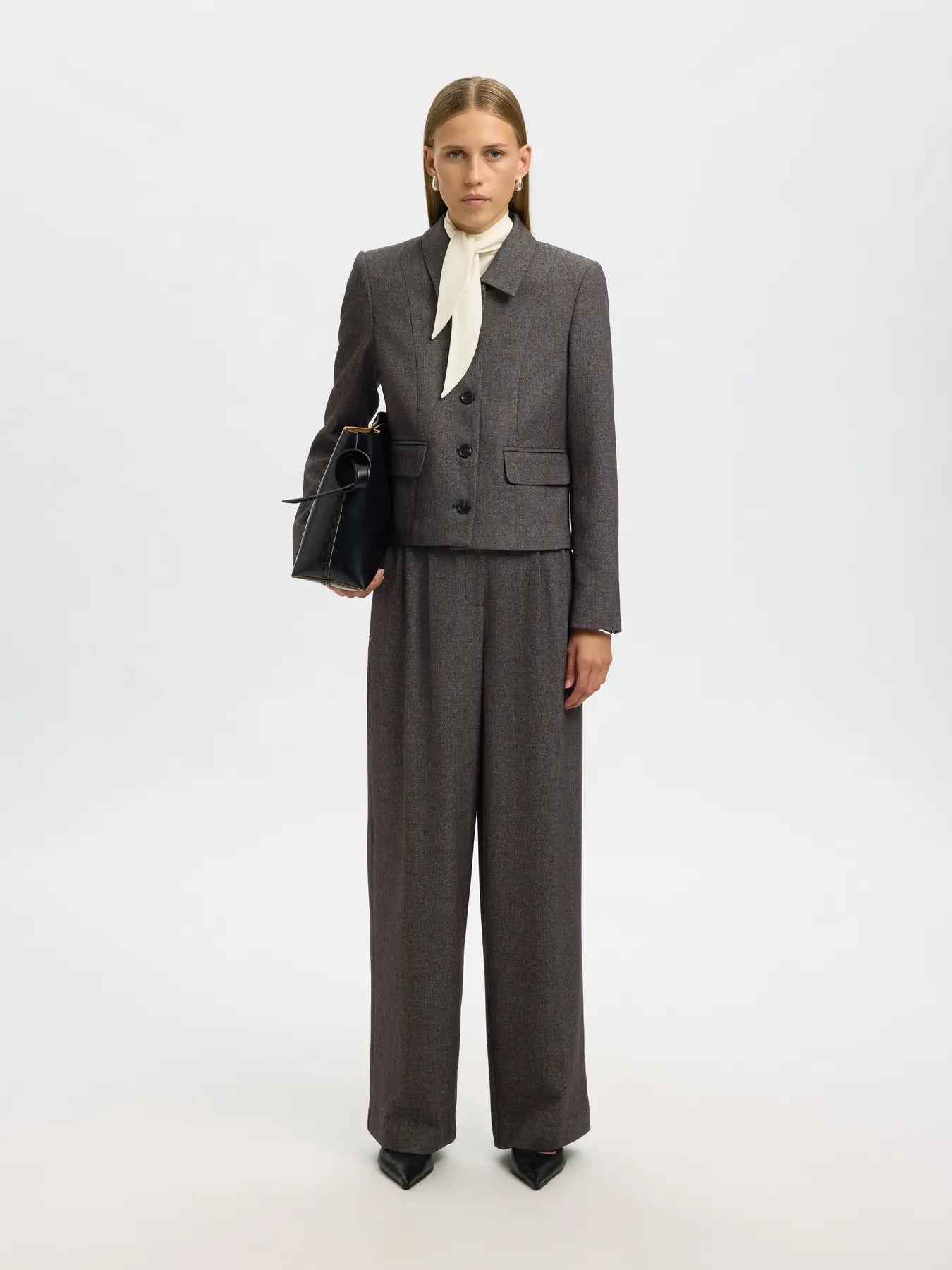 Fitted Camilla Short Blazer - Svart struktur