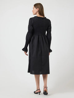 Yaschemma Ls Smock Midi Dress - Black