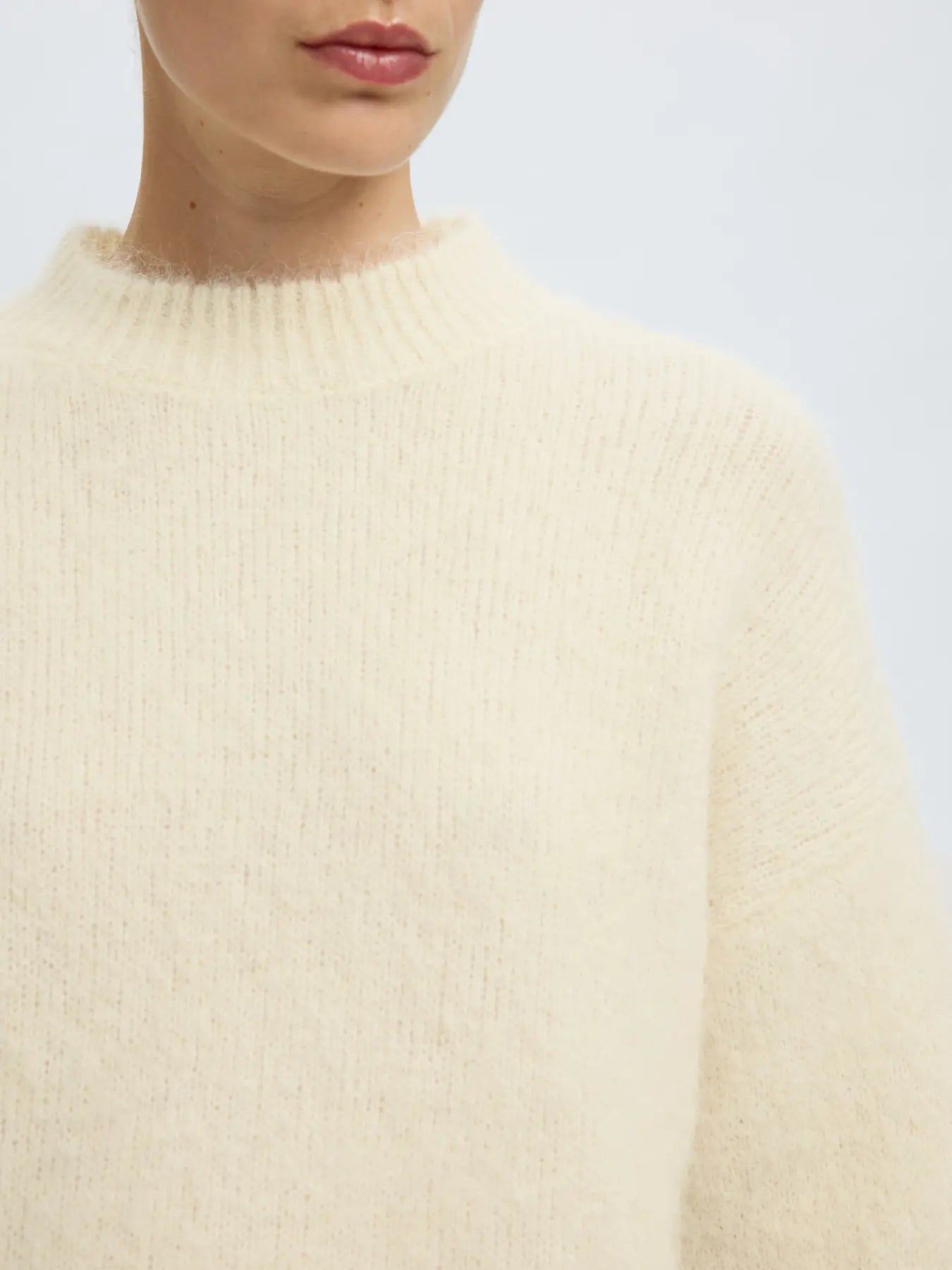 Gabriella Ls Knit New O-Neck - Birch