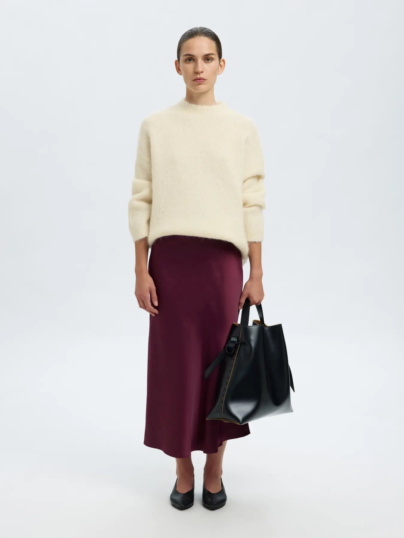 Gabriella Ls Knit New O-Neck - Birch