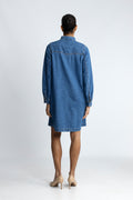 Rylan Elena Skjortklänning - Mid Blue Wash